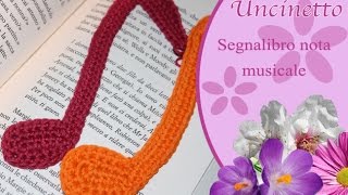 Uncinetto segnalibro nota musicale [upl. by Enilegnave]