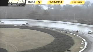 Accident at Freehold Raceway track involving horses and a pace car [upl. by Klimesh]