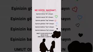 NE GÜZEL NASİHAT Eşinize Umut olun huzur olun sevgi olun ama ENGEL olmayın [upl. by Vevina]