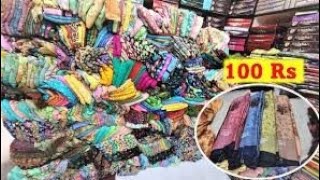 खुशखबरी साड़ी 100 ₹ से स्टार्ट  Cod available  Saree Wholesale Kanpur [upl. by Ykciv]