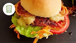 Reibekuchen Burger  quotRievkoochequot Burger  Chefkochde [upl. by Youlton]