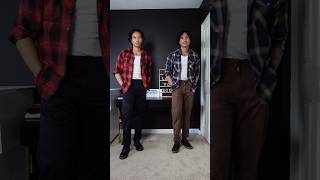 THIS or THAT  Men’s Flannel Shirt Outfit Idea mensfashion [upl. by Ahselyt]