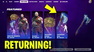 LEVIATHAN AXE CONFIRMED RETURN DATE in FORTNITE ITEM SHOP Leviathan Axe Pickaxe Returning [upl. by Jacob]