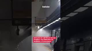 ESTAÇÃO DO METRÔ NO RIO DE JANEIRO TEM PRINCÍPIO DE INCÊNDIO E É EVACUADA [upl. by Aicelef]