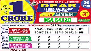 Dear Stork Saturday Weekly Lottery 8PM Draw Date 28092024 Dear Goverment Lotteries Live [upl. by Klingel]