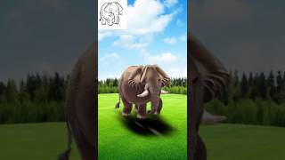 Cartoon elephants become real elephants realistic art speedart elephants [upl. by Alol]