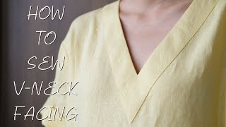 How To Sew Vneckline Facing  Sewing techniques  Thuy Sewing [upl. by Dnomal]