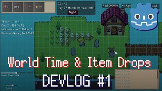 World Time amp Item Drops Plugins for 2D Godot 4 GameDev  Devlog 1 [upl. by Fifine]