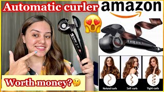 Amazon automatic hair curler review  demo🤍 Is it worth the money👎🏾👍🏻 Kp styles [upl. by Jerrol982]