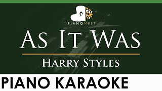 Harry Styles  As It Was  LOWER Key Piano Karaoke Instrumental [upl. by Ysac]