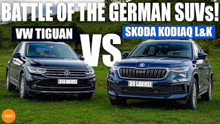 Skoda Kodiaq LampK vs VW Tiguan Elegance Which MQB SUV is for you  UpShift [upl. by Ordnajela]