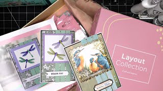 Crafters Companion quotLayout Collectionquot Dragonfly Card Recipe Tutorial Made from Box Items amp Stash [upl. by Apilef]