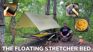 Solo Overnight Building a Floating Stretcher Using Thin Twine and Buffalo Mac and Cheese [upl. by Kiel]