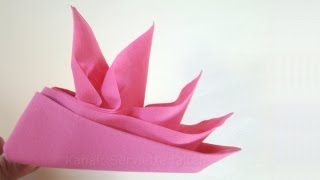 Servietten falten Anleitung Schiffchen  Origami mit Servietten [upl. by Labina]