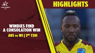 Andre Russell Powers West Indies to make it 21 in Perth  AUS vs WI 3rd T20I Highlights [upl. by Aifoz]