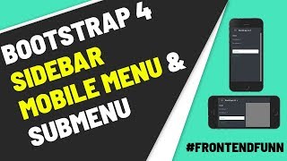 Bootstrap 4 Sidebar Menu Responsive with Sub menu [upl. by Larentia]