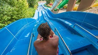 Racer Water Slide  4Lane Multislide  Annagora Aquapark Balatonfüred [upl. by Anerac]