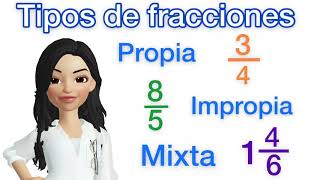 Tipos de fracciones  Fracciones propias impropias y mixtas [upl. by Olenolin554]