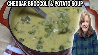 CHEDDAR BROCCOLI amp POTATO SOUP All In One Pot Soup Recipe Catherines Plates [upl. by Kcerb]