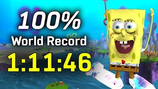 The First 111  SpongeBob SquarePants Battle for Bikini Bottom 100 Speedrun World Record [upl. by Ahsad]