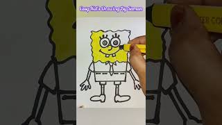 How to Draw SpongeBob SquarePants SpongeBob SquarePants easy drawing for kids easydrawing [upl. by Alinoel]