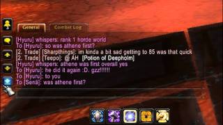 athene first ever lvl 85 WITH PROOF world of warcraft cataclysm [upl. by Enimassej]