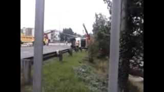 Bin Lorry Overturned Isle Of Wight 011013 [upl. by Nekciv]