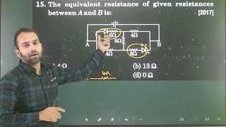 Q15 Semiconductor Electronics  The equivalent resistance of given resistances between A and B is [upl. by Maxama]