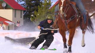 Skijoring in Wisdom Montana [upl. by Leinnad]