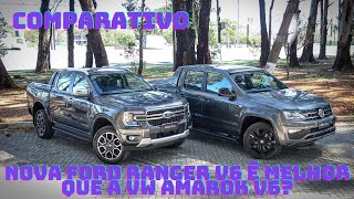 Comparativo Nova Ford Ranger V6 é melhor que a VW Amarok V6 [upl. by Ainit]