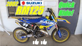 2002 Suzuki RM125 Quick Ride at KickIn Roost MX [upl. by Surazal44]