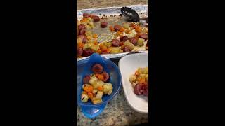 Weeknight Easy Sheet Pan Meal  Fridge Clean Out  Kielbasa and Veggies [upl. by Lahcim303]