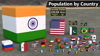 Total Population by Country  Flags and country ranked by population  180 Country [upl. by Saffier995]