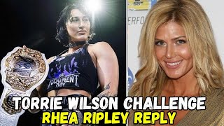 Torrie Wilson Challenged to Rhea Ripley and Rhea Ripley Responded quickly wwe rhearipley [upl. by Hairabez]