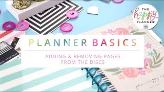 Planner Basics  Adding  Removing Pages from your Happy Planner® [upl. by Nilrak]