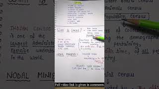 Census  Meaning Census 2011  Indian Economy  Lec66  Handwritten notes  An Aspirant [upl. by Gosser]