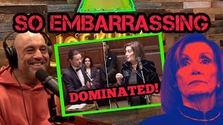 Joe Rogan STUNNED by Nancy Pelosi Getting DESTROYED in Oxford Debate [upl. by Htebazil]