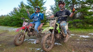 Pit Bike Race in the Muddiest Conditions [upl. by Fe]