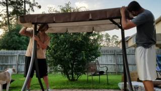 Mainstays Lawson Ridge Converting Outdoor SwingHammock Patio Swing Assembly [upl. by Inafit]