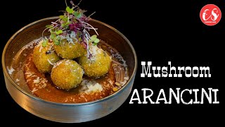 Mushroom Arancini  how to make arancini  crispy rice ball  cooking side [upl. by Nrubliw]