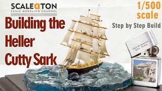 Building The Heller Cutty Sark Scale Model Ship with Clear Casting Resin Base [upl. by Aniv]