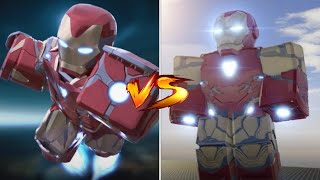 Iron Man Reimagined VS Iron Man Simulator 2 ROBLOX [upl. by Ocko741]