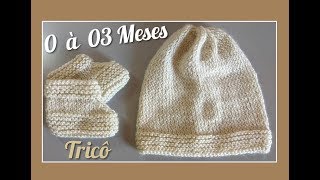 Conjunto para Bebês de 0 à 03 Meses em Tricô [upl. by Llevron219]