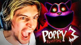 xQc Plays Poppy Playtime Chapter 3 FULL GAME [upl. by Grefe]