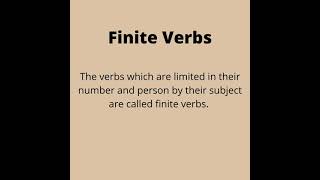 What are finite Verbs amp Nonfinite Verbs [upl. by Buckingham]