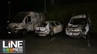 De nouveau des voitures brûlées à la prison  Fresnes 94  France 21 juin 2018 [upl. by Nnayelsel]