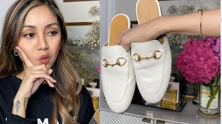 GUCCI PRINCETOWN LEATHER SLIPPER REVIEW  YANASU [upl. by Norehc]