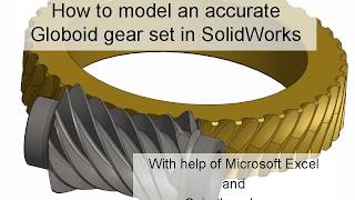 Model Globoid aka ConeDrive gear set in SolidWorks [upl. by Kola]