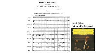 Beethoven Symphony No 6 in F major Op 68 quotPastoralquot Böhm amp VPO with Score [upl. by Ebba60]