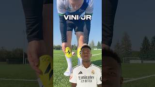 How to wear shin pads like VINI JR 🤙🏽 gaincontrol vinijr shinpads shinguards socks brazil [upl. by Inaja]